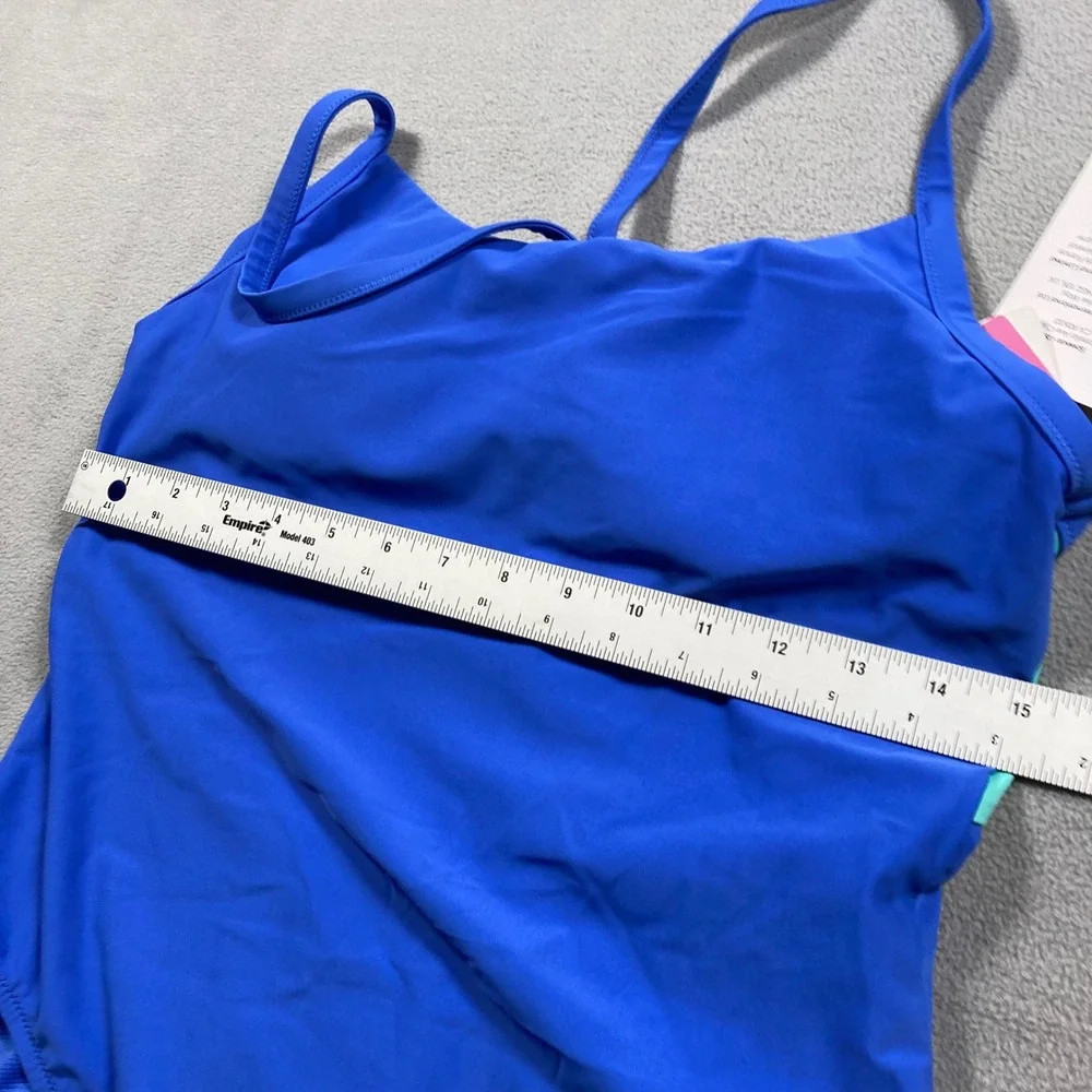Speedo One Piece Swimsuit Womens Large Blue Performance